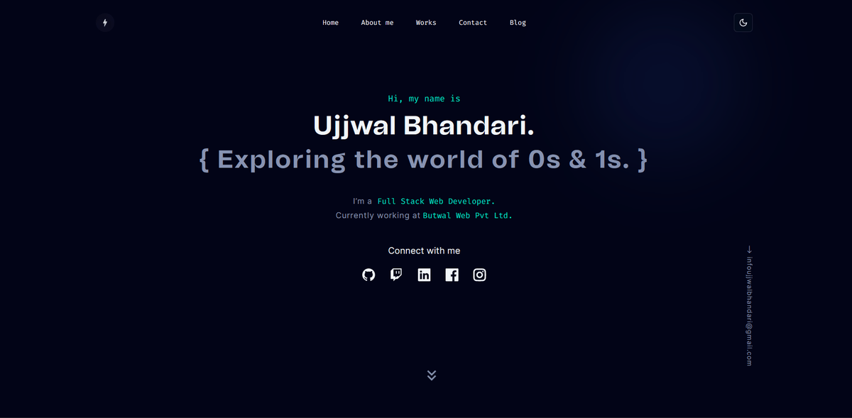 Ujjwal Bhandari, project My Protfolio Website ujjwal bhandari protfolio website